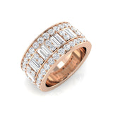 Channel-Set Baguette and Round Diamond Statement Ring