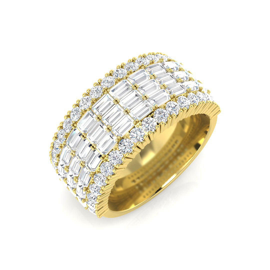 3.00 Carat Ring Baguette Diamond Band 18k White Gold