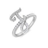 Diamond Initial J Ring 0.33ct | Lab-Grown or Natural | UK Hallmarked