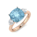 Diamond Chekter Aquamarine Ring | 3ct - 4ct
