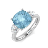 Diamond Chekter Aquamarine Ring | 3ct - 4ct