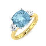 Diamond Chekter Aquamarine Ring | 3ct - 4ct