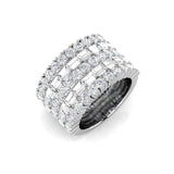 Half Eternity Band with Baguette & Round Cut Diamonds – 5 Row Design