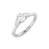 Oval & Round Diamond 3 Stone Ring | 0.75ct | Hallmarked Gold & Platinum