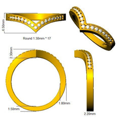 0.20Carat D-E/VS Lab Grown Diamond Wishbone Wedding Ring 950 Platinum Ready To Ship