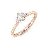 Marquise Diamond Trilogy Ring with Round Side Diamonds | 0.33ct