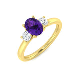 Diamond Bribgenb Blue Sapphire Ring | 1ct - 2ct