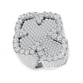 7.00 Carat Round Diamond Cluster Pavé Setting Cross-Shaped Ring