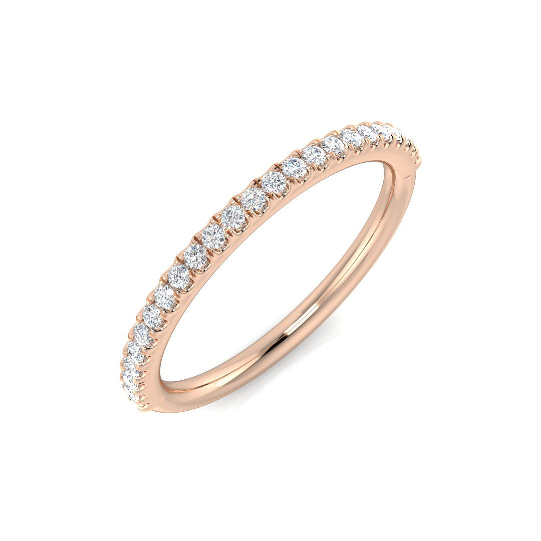 0.10-0.20ct Lab-Grown Round Cut Diamond Claw Set Half Eternity Ring
