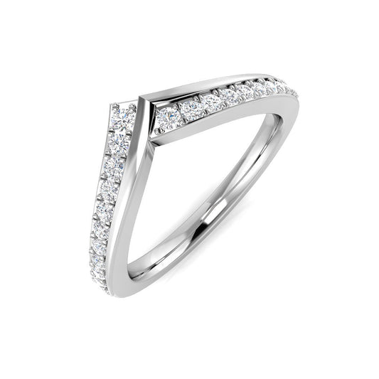Sparkling Round Diamond Wishbone Ring | 0.25ct | UK Hallmarked