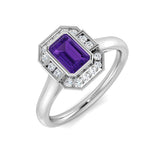 Diamond Cwmbran Amethyst Ring | 0.5ct - 0.75ct