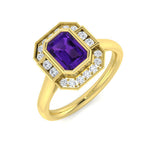 Vintage Emerald Cut Bezel Set Solitaire Ring Design