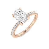 IGI Certified Cushion Cut Diamond Pavé Shoulder Solitaire Engagement Ring – Natural & Lab Grown Options