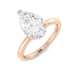 Pear Cut Natural & Lab Grown Diamond Solitaire Ring in Classic Prong Setting