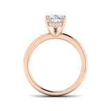 Pear Cut Natural & Lab Grown Diamond Solitaire Ring in Classic Prong Setting