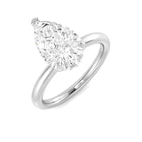 Pear Cut Natural & Lab Grown Diamond Solitaire Ring in Classic Prong Setting