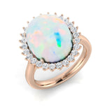 Diamond Archway Opal Ring | 5ct | Hallmarked Gold & Platinum