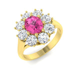 Pink Sapphire Floral Halo Ring
