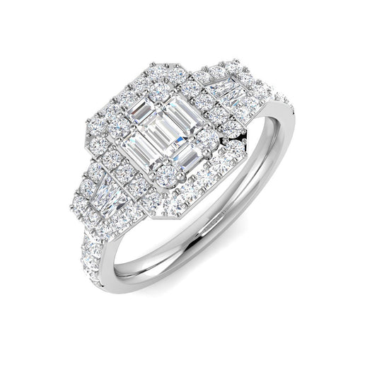 Lab-Grown Baguette & Round Cut Diamond Engagement Ring | 0.75ct - 2.5ct