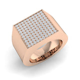 Luxury Square Pave Diamond Signet Ring | 1.25ct | Hallmarked Gold