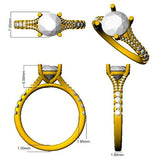 Everlight Diamond Engagement Ring with Split Shoulders