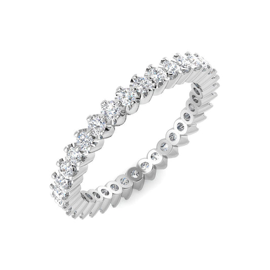 0.0ct Lab-Grown Round Cut D/VVS Diamond Prong Set Full Eternity Ring.