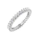 0.50ct Lab-Grown Round Cut D/VVS Diamond Prong Set Full Eternity Ring.