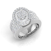Luxury Round & Baguette Diamond Cluster Ring | 3 Carat | Natural & Lab Diamonds