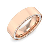 Men’s Diamond Edge Band Ring in Gold & Platinum