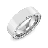 Men’s Diamond Edge Band Ring in Gold & Platinum