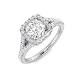 1.20Carat D-E/VS Lab Grown Diamond Halo Engagement Ring 9k White Gold Ready To Ship