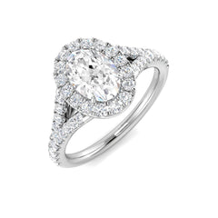 1.20Carat D-E/VS Lab Grown Diamond Halo Engagement Ring 950 Platinum Ready To Ship