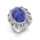 Tanzanite Cocktail Ring in White Gold