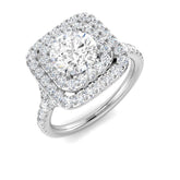Lab Grown Round Cut Diamond Halo Engagement Ring