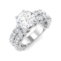 4.50 Ct D-E/VS Lab Grown Diamond Side Stone Ring 9k White Gold Ready To Ship