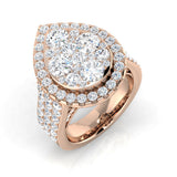 Luxury Cluster Halo Diamond Engagement Ring 3ct | UK Hallmarked