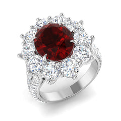 9.40Carat D-E/VS Lab Grown Ruby & Diamond Engagement Ring 9k White Gold Ready To Ship