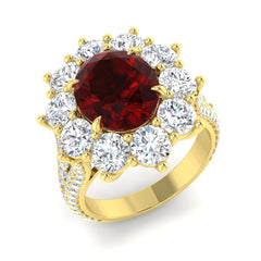 9.40Carat D-E/VS Lab Grown Diamond Cluster Engagement Ring 9k Yellow Gold Ready To Ship