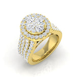 3.5ct Diamond Cluster Ring UK | Luxury Halo Design | UK Hallmarked