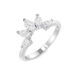Sparkling Pear Diamond Wishbone Ring | 0.33ct-1.25ct | Hallmarked