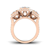 Bague trilogie en diamant rond de 3,50 ct, cultivé en laboratoire, pureté D/VVS