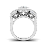 Trilogie-Ring mit 3,50 ct im Labor gezüchteten, runden Diamanten (D/VVS).