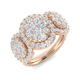 2ct Round Cluster Diamond Ring | Multi Halo Design UK
