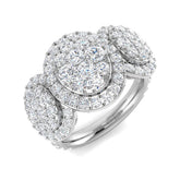 2ct Round Cluster Diamond Ring | Multi Halo Design UK