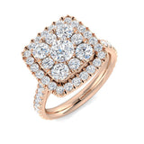 Diamond Square Cluster Ring | 1 Carat | Lab-Grown & Natural Diamonds