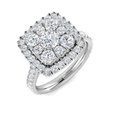 Diamond Square Cluster Ring | 1 Carat | Lab-Grown & Natural Diamonds