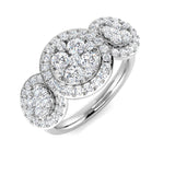 0.50-1.00ct Lab Grown D/VVS Round Cut Diamond Trilogy Ring