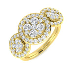 0.50-1.00ct Lab Grown D/VVS Round Cut Diamond Trilogy Ring