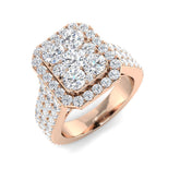 Bague de fiançailles sertie de diamants ronds naturels