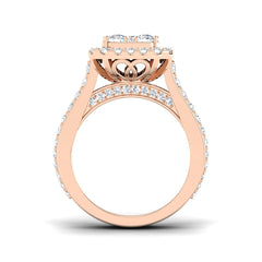 Natural Round Cut Diamond Cluster Engagement Ring